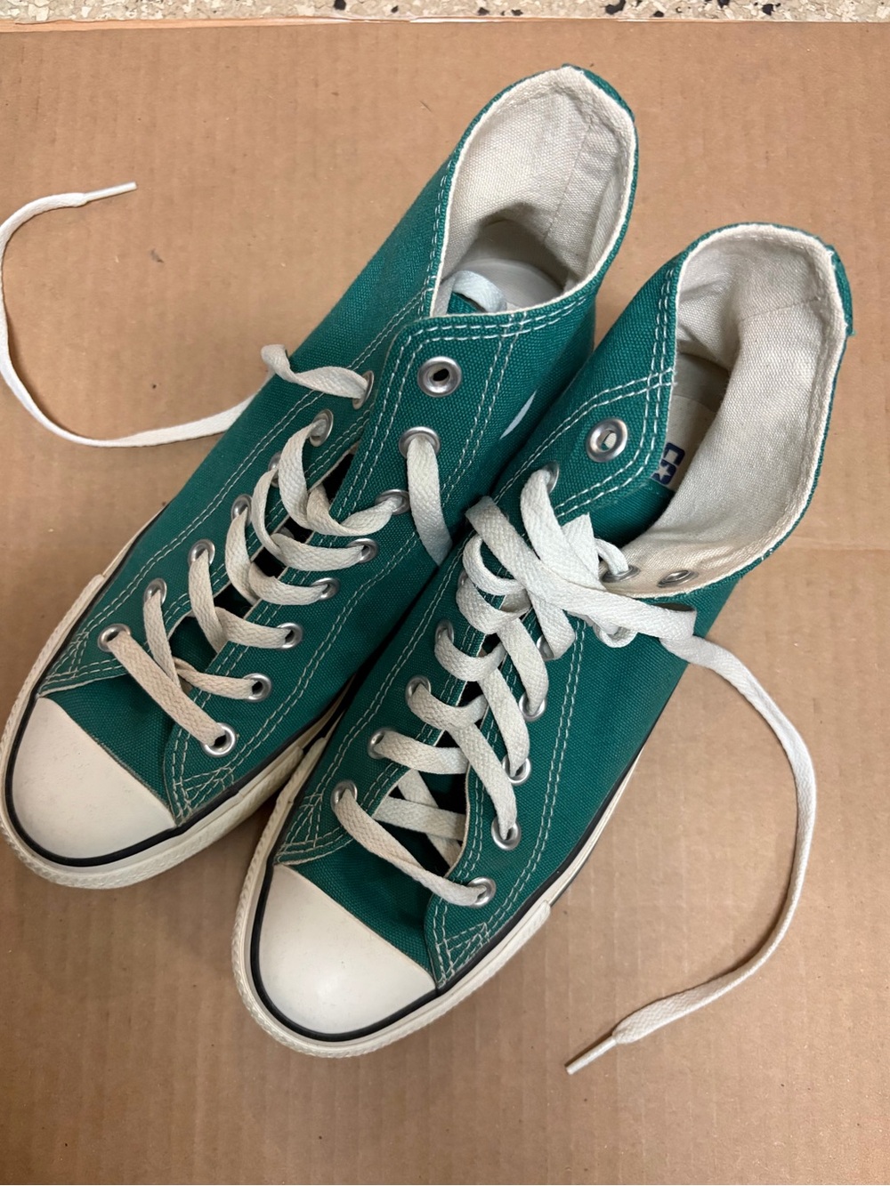 Converse Green and White High-Top Sneakers